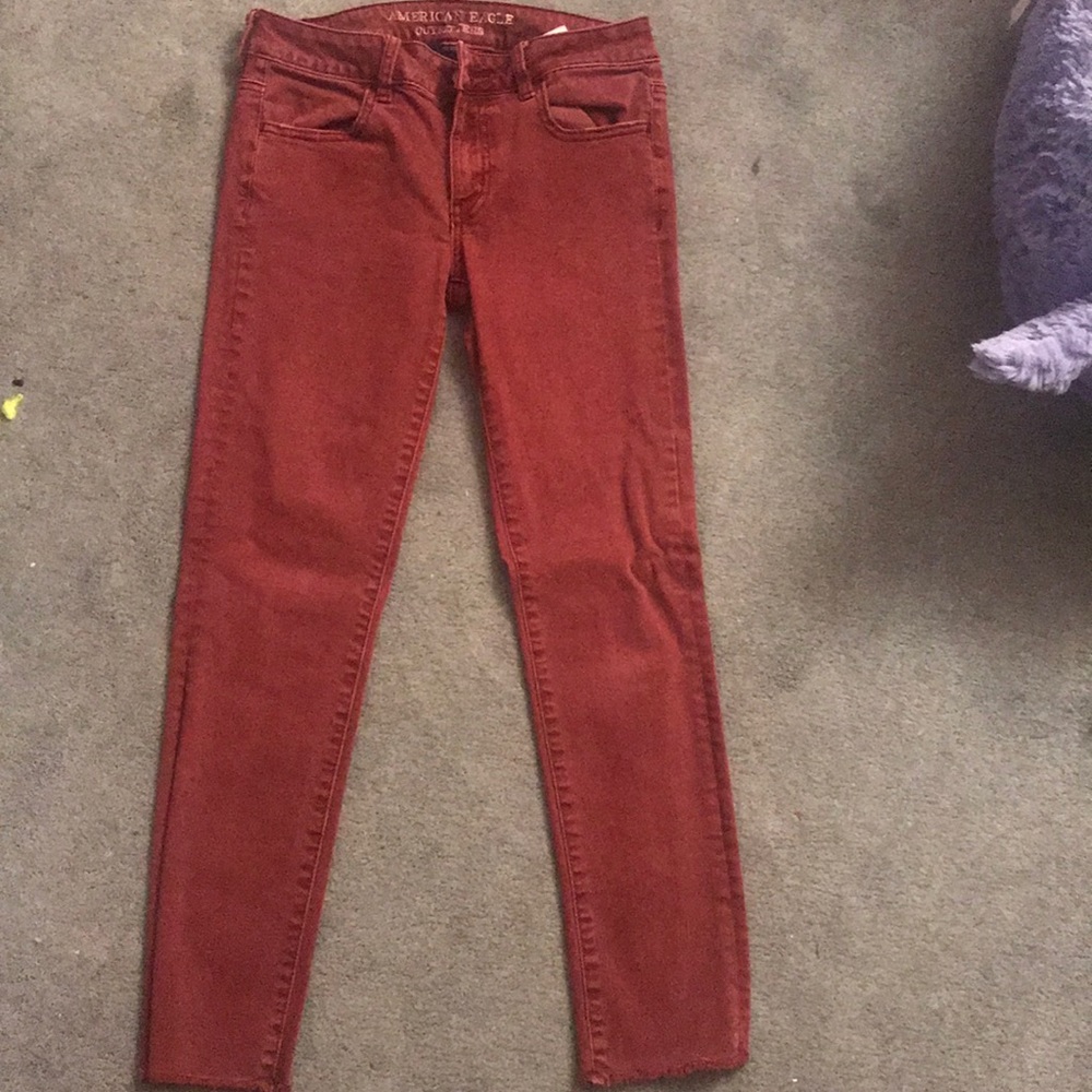 American Eagle Jeans, burgundy color